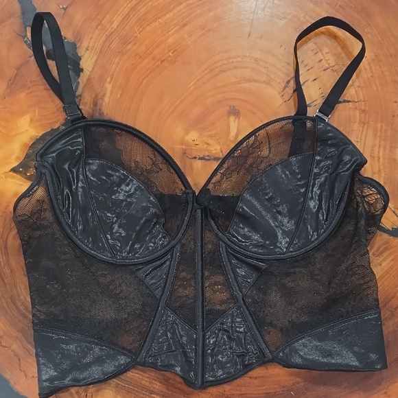 Fishnet & Eyelash Lace Bustier Set